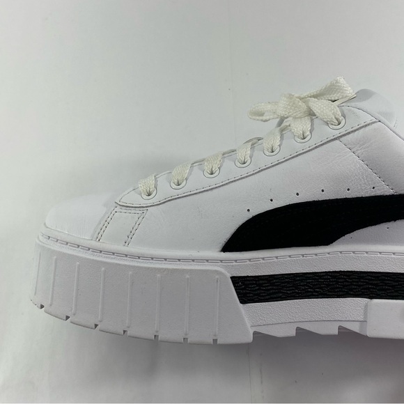 PUMA Mayze Leather Lace Up White Black Women’s Size 8 Platform Shoes # 381983-01 - Picture 11 of 16